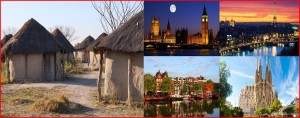 Villaggio africano e città europee